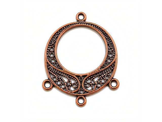 JBB Three Loop Circle Pendant 30/24mm: Antique Copper