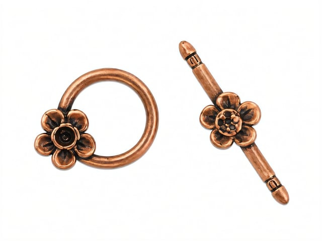JBB Single Daisy Toggle Clasp : Antique Copper