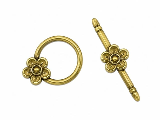 JBB Single Daisy Toggle Clasp : Brass