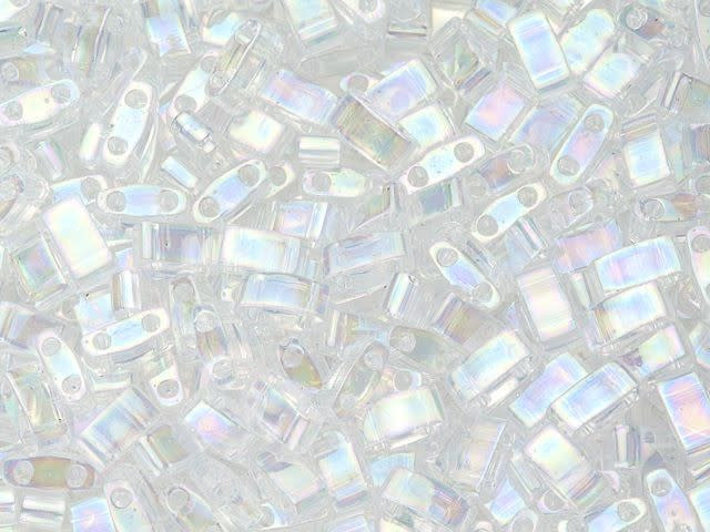 Miyuki 5x2.3mm Transparent Rainbow Crystal Half Tila Bead 2.5-Inch Tube