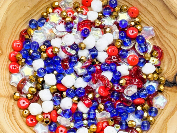 Limited Edition Czech Glass Firecracker Bead Soup - 50 grams