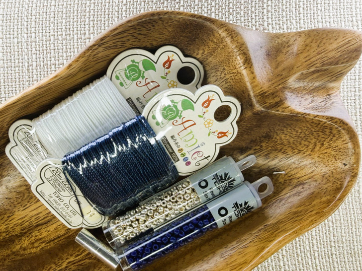 Kumihimo Colorway Kit #8 - Silver & Navy