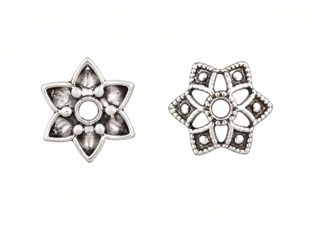 JBB Pointed Star Cap 10mm : Antique Silver