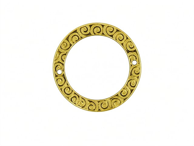 JBB Circle Link w/Swirls 23mm : Antique Gold