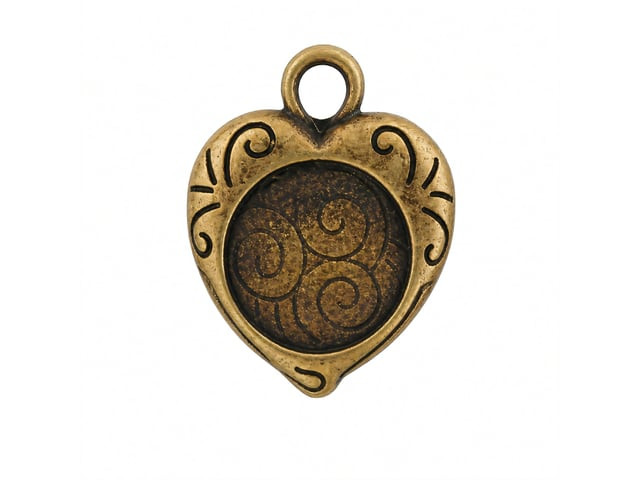 JBB Heart Nouveau Frame 25/19mm : Antique Brass