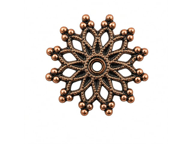 JBB Filigree Snowflake Disc 16mm: Antique Copper