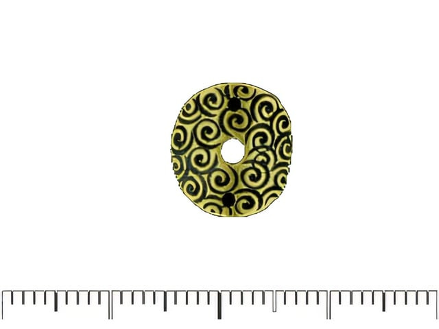 JBB Curved Circle Link w/Swirls 14/12mm : Antique Brass