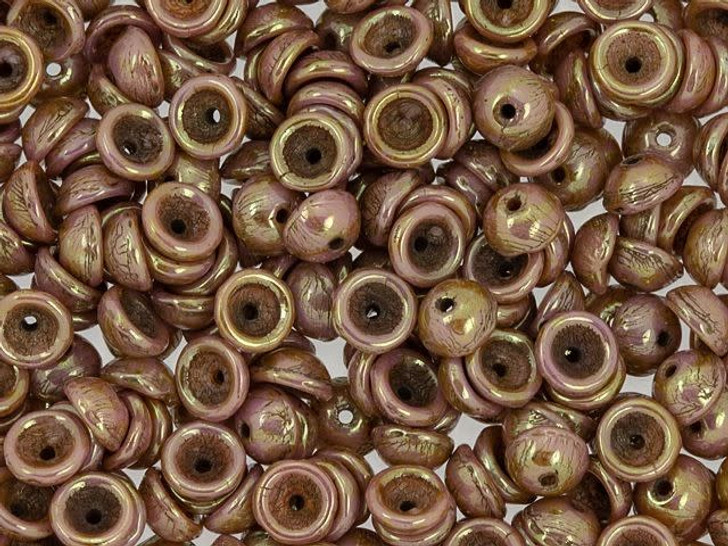 Czech Glass 2 x 4mm Luster - Rose/Gold Topaz Teacup Bead 2.5-Inch Tube by Starman Czech Glass 2 x 4mm Luster - Rose/Gold Topaz Teacup Bead 2.5-Inch Tube by Starman