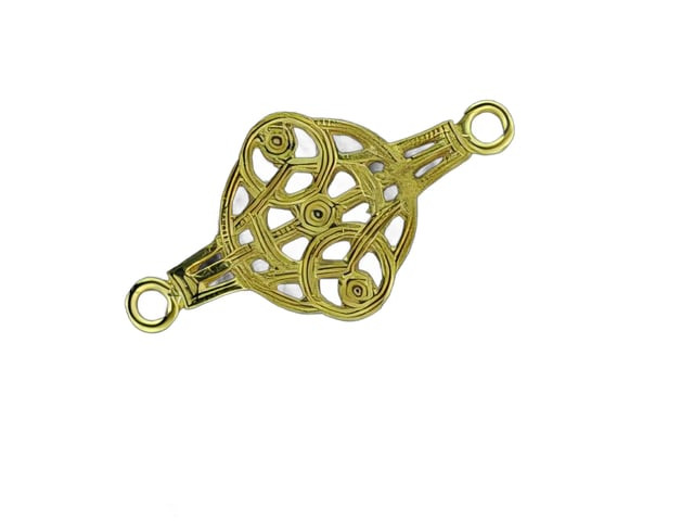 JBB Large Nouveau Floral Link 28/15mm : Brass