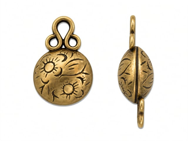 JBB Floral Magnetic Clasp 9mm : Antique Brass