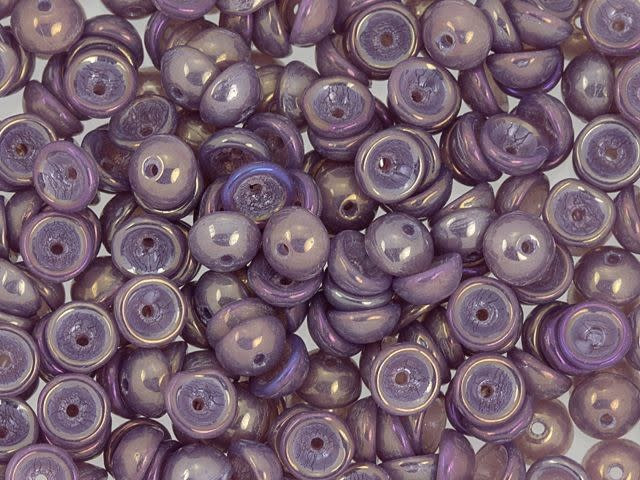 Czech Glass 2 x 4mm Luster Iris - Milky Amethyst Teacup Bead 2.5-Inch Tube by Starman