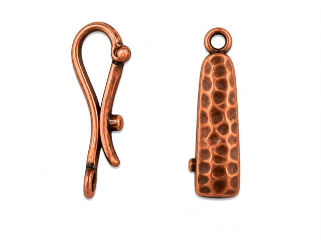 JBB Hammered Locking Bail 16/5mm : Antique Copper