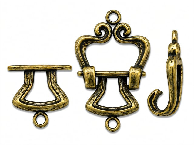 JBB Ribbon Hinge Clasp Set : Antique Brass