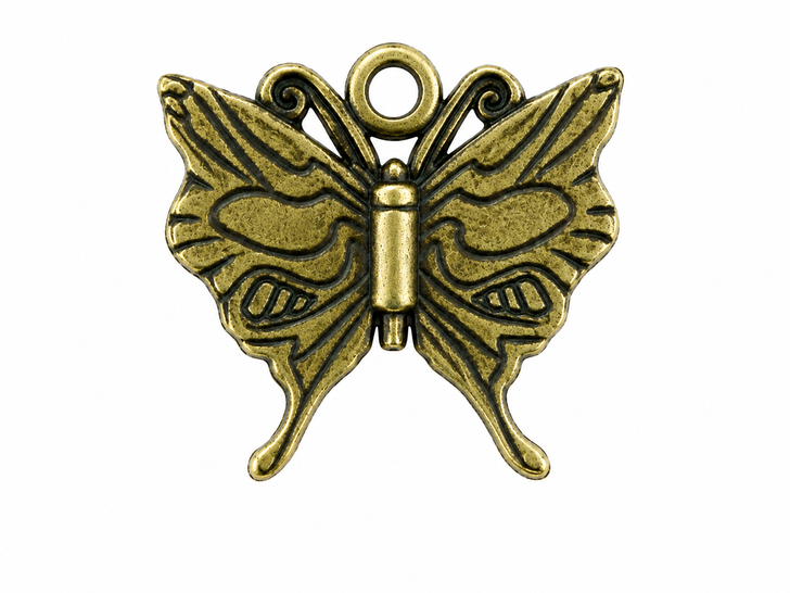 JBB Butterfly Charm 20 x 23mm Antique Brass