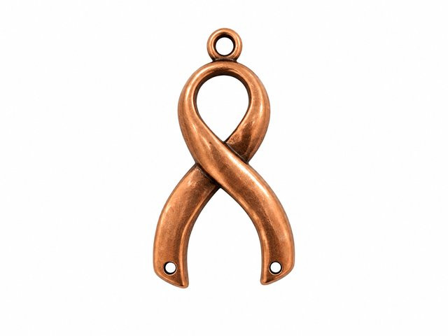 JBB Awareness Ribbon Charm 21 x 9mm Antique Copper