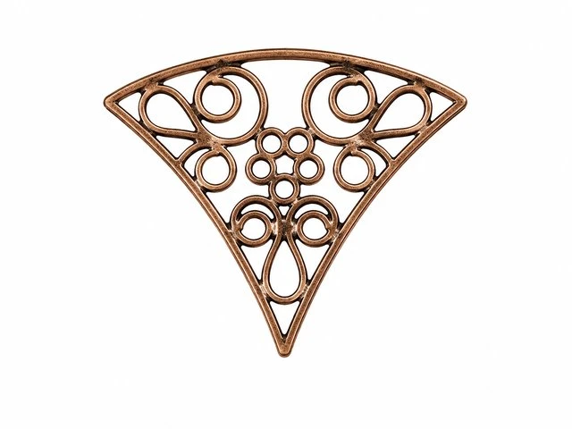 JBB Filigree Wedge Connector 22 x 27mm Antique Copper
