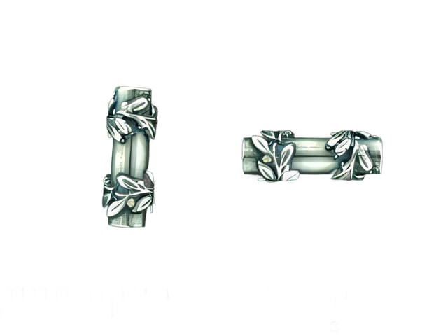 JBB Double Vine Tube 14/5mm : Antique Silver