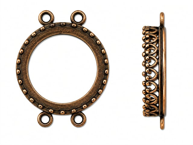 JBB Double Bail Bezel Link 16mm : Antique Copper