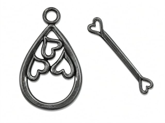 JBB Hearts Toggle : Gun Metal