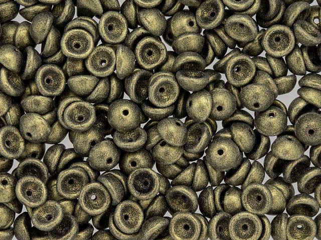 Czech Glass 2 x 4mm Metallic Suede - Gold Teacup Bead 2.5-Inch Tube by Starman