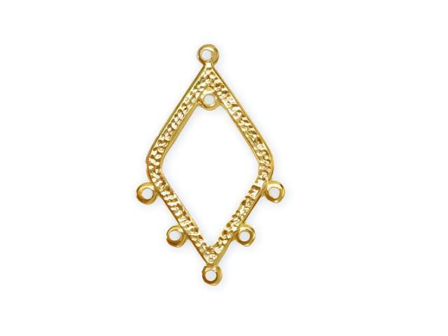 Vintaj Gold Plated Ornate 6-Loop Chandelier Drop 32x20mm Gold Plate