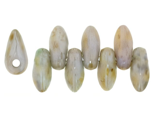 Czech Mini Dagger Beads 2.5/6mm Tube 2.5" : Ultra Luster - Opaque Green