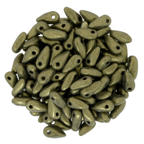 Czech Mini Dagger Beads 2.5/6mm Tube 2.5" : Metallic Suede - Gold