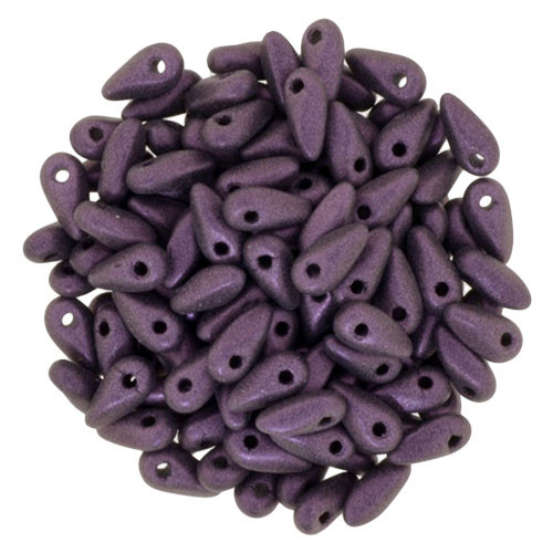 Czech Mini Dagger Beads 2.5/6mm Tube 2.5" : Metallic Suede - Pink