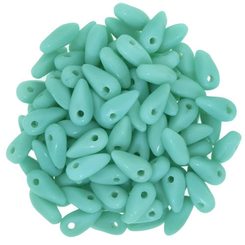 Czech Mini Dagger Beads 2.5/6mm Tube 2.5" : Matte - Turquoise