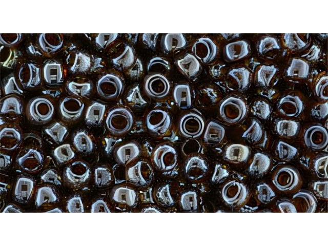 TOHO Bead Round 8/0 Transparent-Lustered Smoky Topaz, 2.5-Inch Tube
