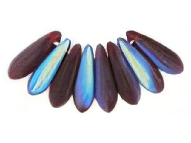 Czech Dagger 10 x 3mm : Matte - Garnet AB (strand) by Starman