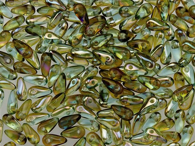 Czech Glass 2.5 x 6mm Aquamarine Celsian Mini Dagger Beads, 2.5-Inch Tube by Starman