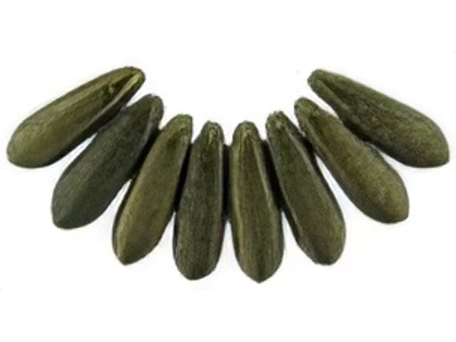 Czech Dagger 10 x 3mm : Metallic Suede - Dk Green (strand) by Starman