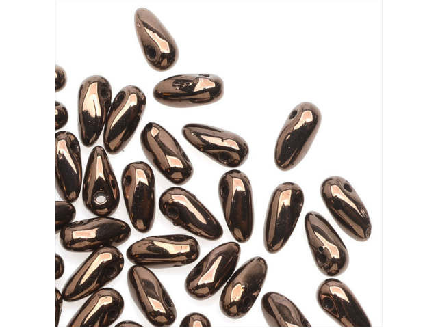 Czech Glass 2.5 x 6mm Dark Bronze Mini Dagger Beads, 2.5-Inch Tube by Starman