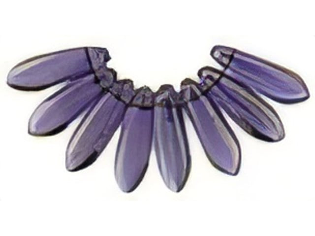 Czech Dagger 10 x 3mm : Luster Iris - Tanzanite (strand) by Starman