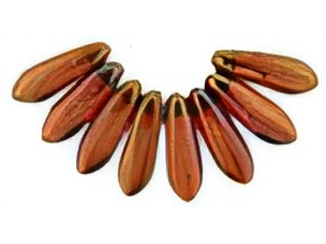 Czech Dagger 10 x 3mm : Hyacinth - Bronze Vega (strand) by Starman