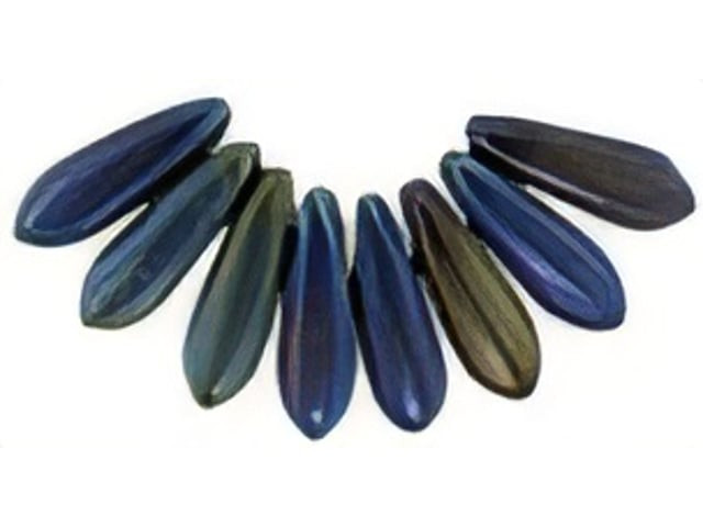 Czech Dagger 10 x 3mm : Matte - Iris - Blue (strand) by Starman