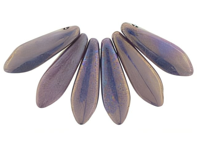 Czech Dagger 16 x 5mm Luster Opaque Bronzed Smoke (strand) by Starman