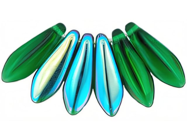 Czech Dagger 16 x 5mm Green AB (strand) by Starman