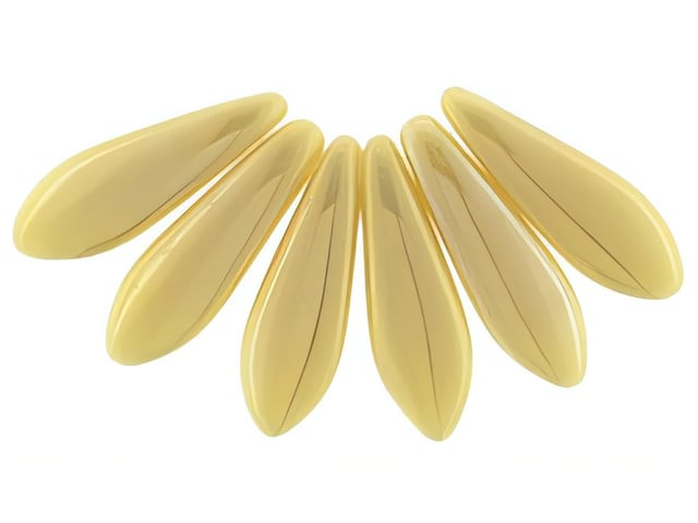 Czech Dagger 16 x 5mm Luster Iris Opaque Beige (strand) by Starman