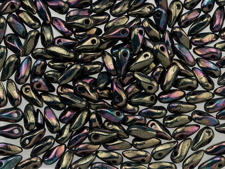 Czech Glass 2.5 x 6mm Oxidized Bronze Mini Dagger Beads, 2.5-Inch Tube by Starman