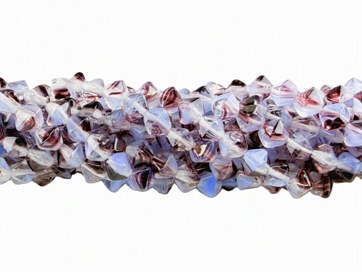 Hurricane Glass Bicone Beads, Iris swirl, 5mm