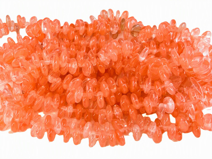 Hurricane Glass Lentil beads, Orange Swirl, 6mm