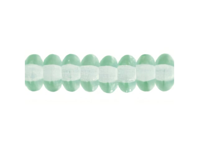 Czech Glass Rondelle 4mm Lt Prairie Green Bead Strand by Starman