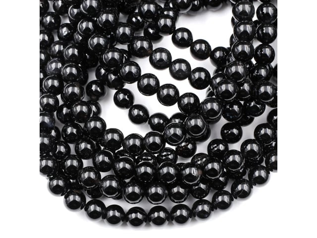 Black Onyx 6mm Smooth Round Bead Strand