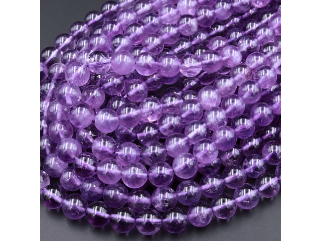 Amethyst 4mm Smooth Round Bead Strand