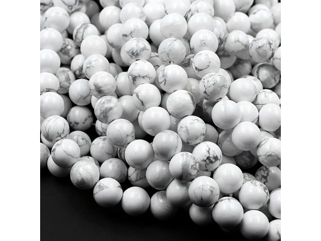 Howlite 4mm Smooth Round Bead Strand