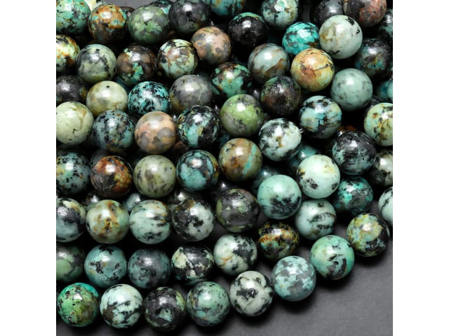 African Turquoise 4mm Smooth Round Bead Strand