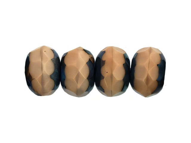 Czech Gem-Cut Rondelle 9 x 6mm Beige Picasso (25pc Strand) by Starman