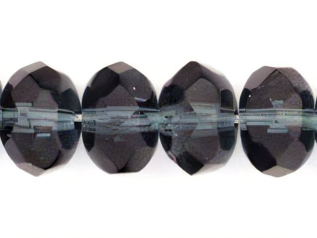 Czech Gem-Cut Rondelle 9 x 6mm Montana Blue (25pc Strand) by Starman